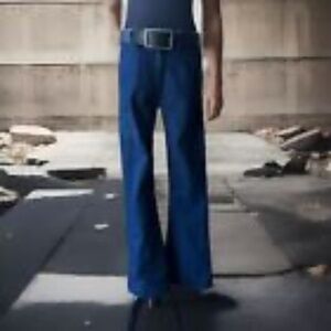 WOMEN'S RAG AND BONE DARK NAVY SLANT POCKET MID RISE SLIMMING FLARES SIZE 28